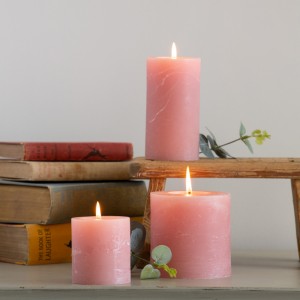 Candle Pillar Dusky Pink